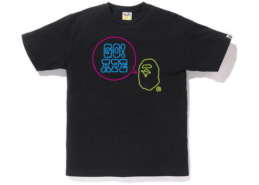 BAPE NEON SIGN GO! APE TEE "BLACK"