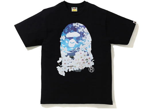 BAPE SAKURA PHOTO APE HEAD TEE (SS21) "BLACK"