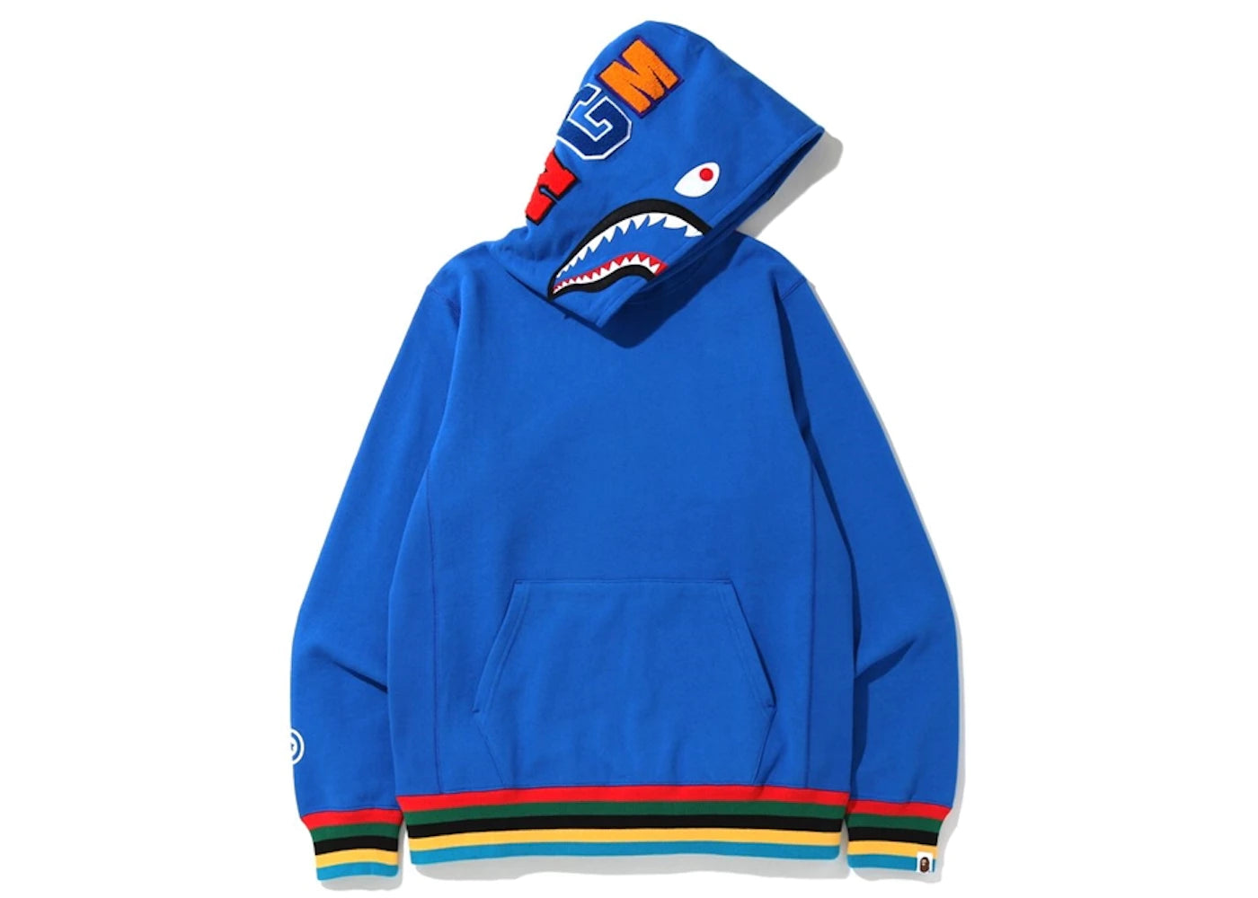 BAPE SHARK WGM LINE RIB PULLOVER HOODIE "BLUE"