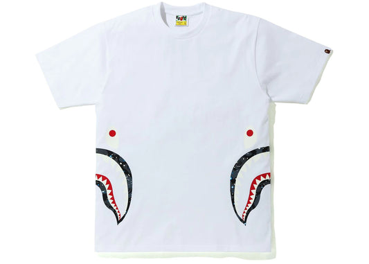 BAPE SIDE SPACE CAMO SHARK TEE WHITE