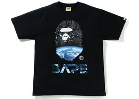 BAPE APE HEAD SPACE CAMO TEE "BLACK"