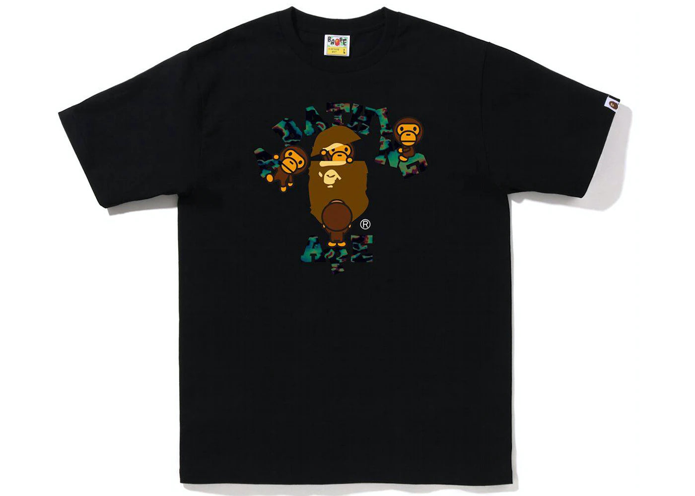 BAPE MILO COLLEGE THERMOGRAPHY TEE "BLACK"