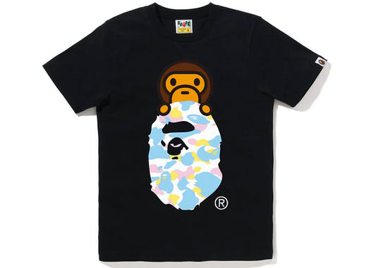 BAPE WOMENS MILO FOOD ON APE TEE "BLACK"