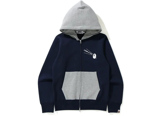 BAPE X CDG OSAKA COLLEGE ZIP HOODIE "BLUE CAMO"