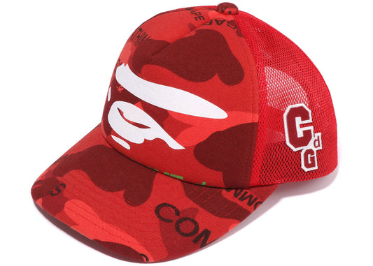 BAPE X COMME DES GARCONS OSAKA TRUCKER HAT "BLUE CAMO"