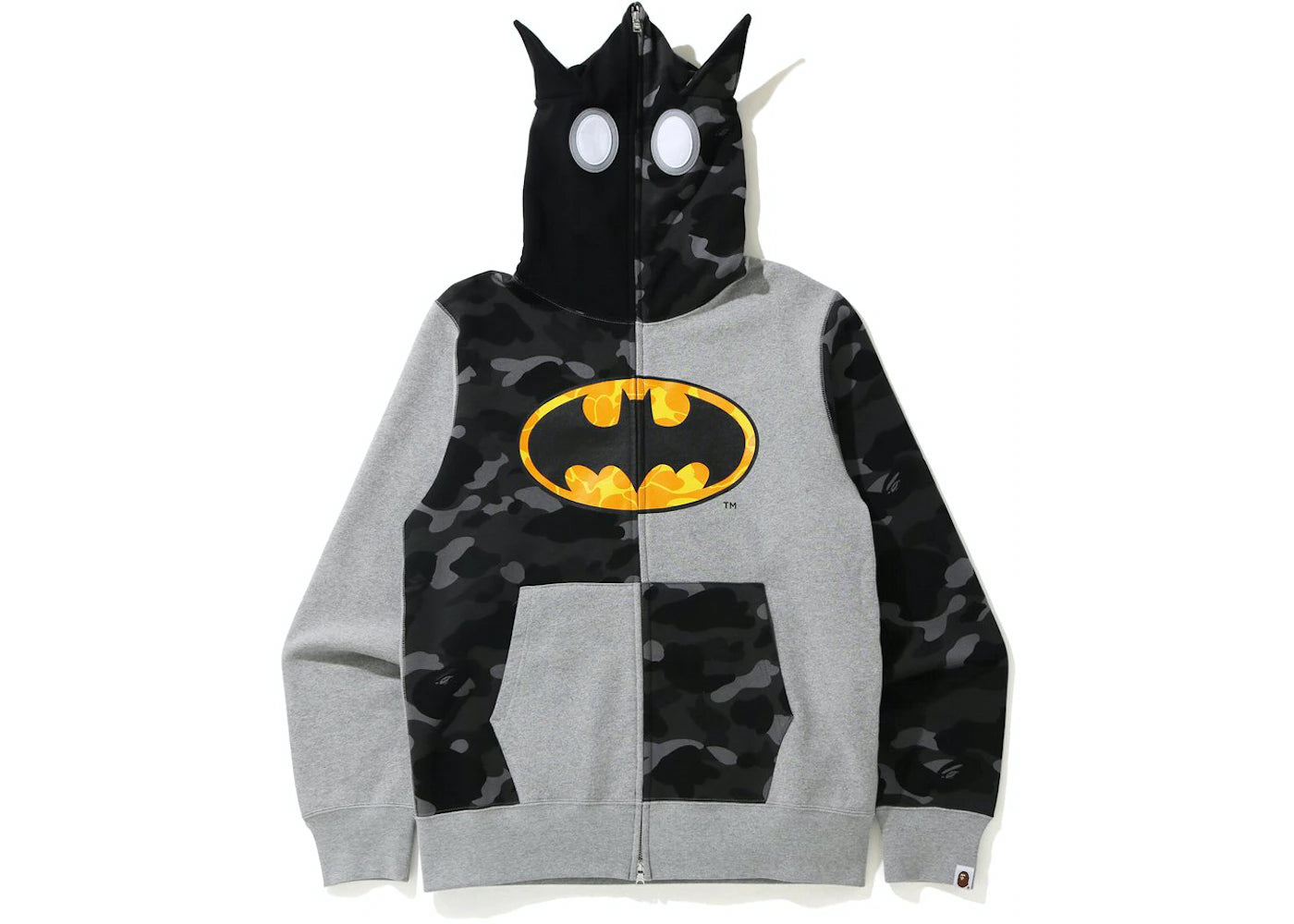 BAPE A BATHING APE FULL ZIP HOODIE GRAY