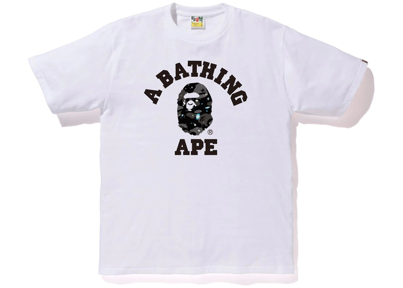 BAPE SPACE CAMO COLLEGE TEE WHITE