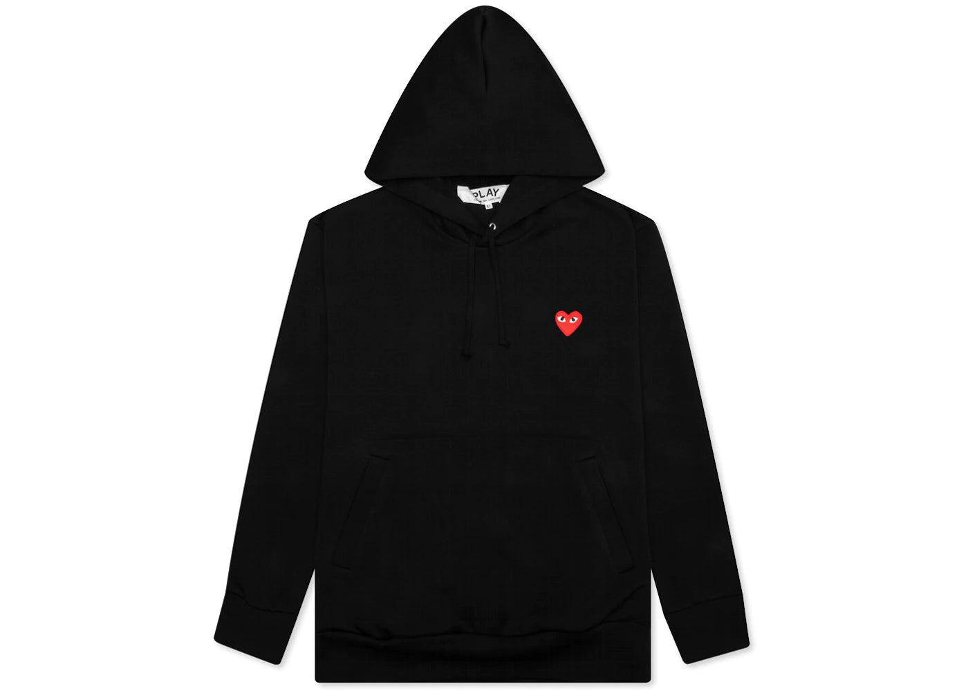 CDG PLAY SMALL RED HEART PULLOVER HOODIE "BLACK"