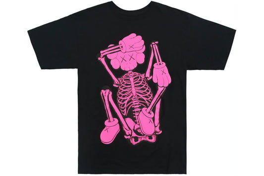 KAWS SKELETON NEW FICTION PINK "BLACK"