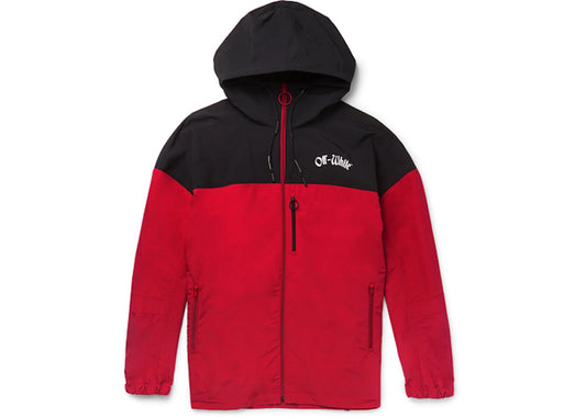 OFF-WHITE OS TWO-TONE SHELL HOODED JACKET "RED"