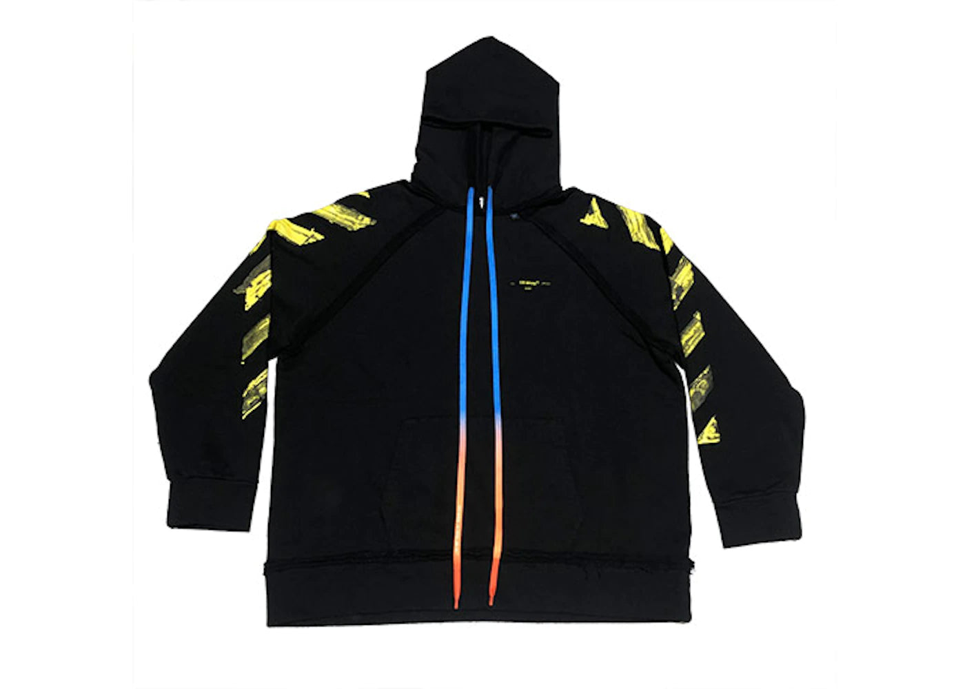 OFF-WHITE ACRYLIC YELLOW ARROWS PULLOVER HOODIE "BLACK"