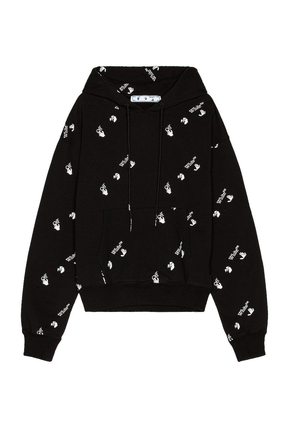 OFF-WHITE ALL OVER LOGO PULLOVER HOODIE "BLACK"