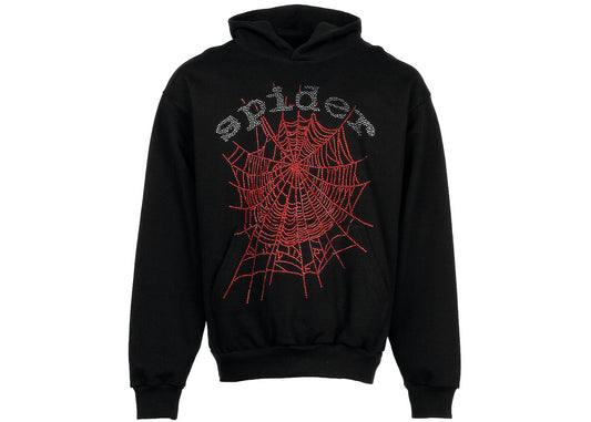 SP5DER RHINESTONE HOODIE BLACK