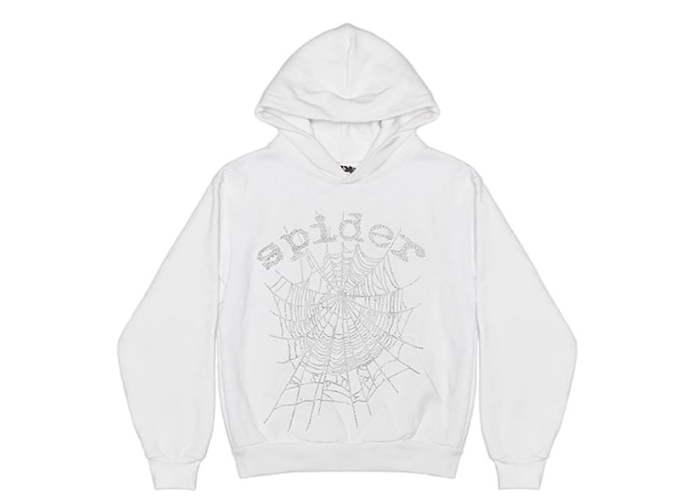 SPIDER RHINESTONE HOODIE "WHITE