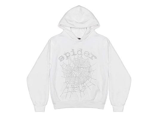 SP5DER RHINESTONE HOODIE "WHITE"