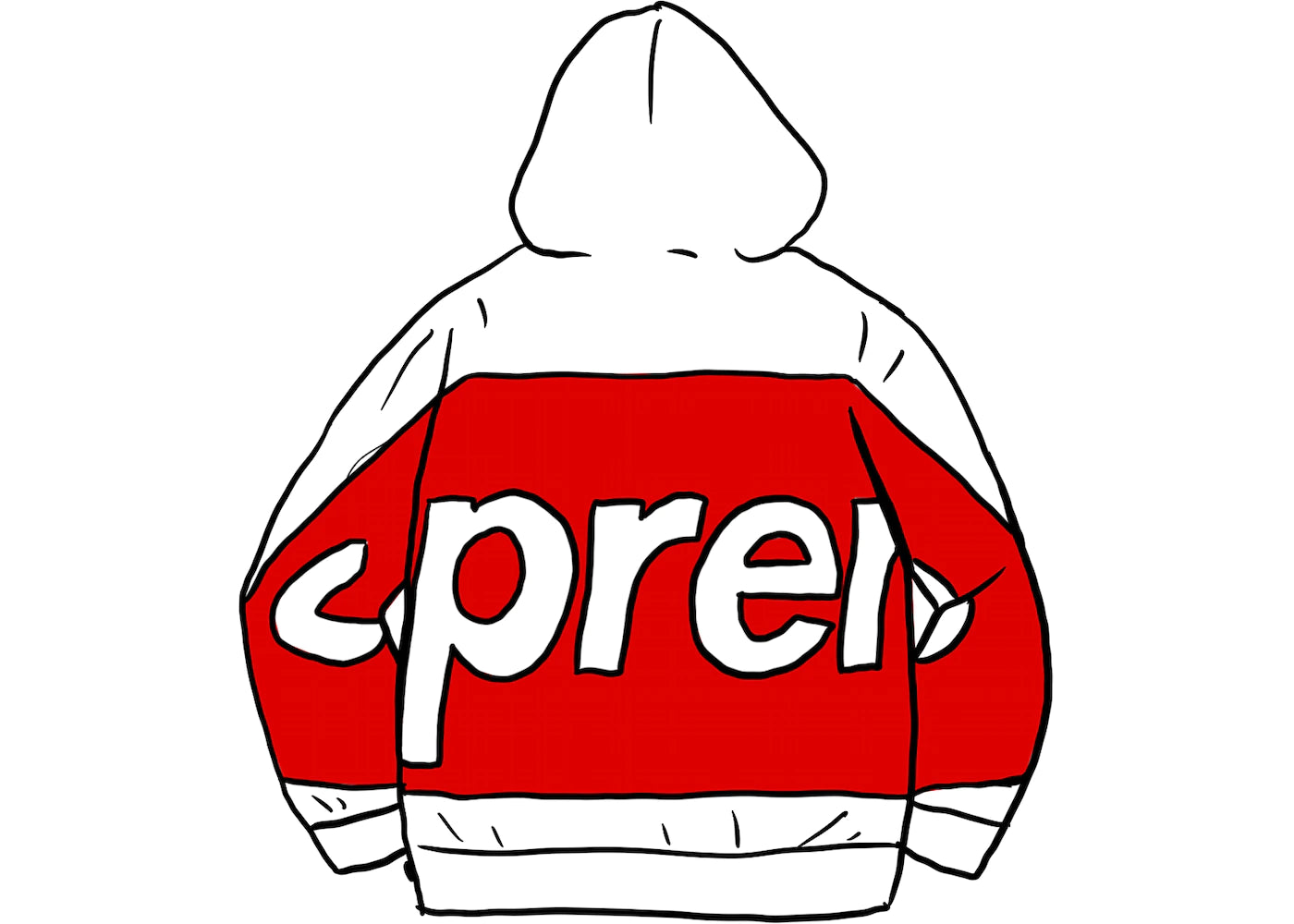 SUPREME BIG LOGO HOODED SWEATSHIRT WHITE