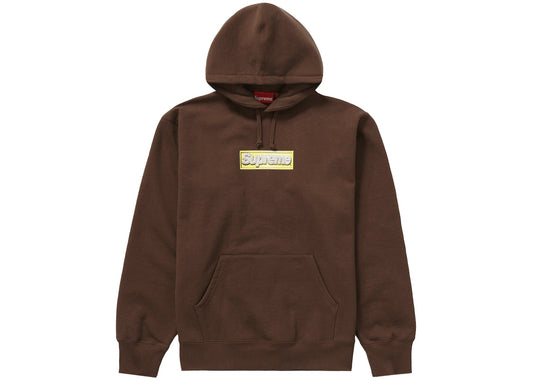 SUPREME BLING BOX LOGO HOODED SWEATSHIRT DARK BROWN