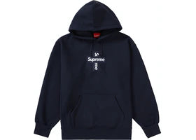 SUPREME CROSS BOX LOGO HOODED SWEATSHIRT "NAVY"