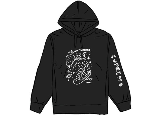 SUPREME DANIEL JOHNSTON HOODED SWEATSHIRT BLACK