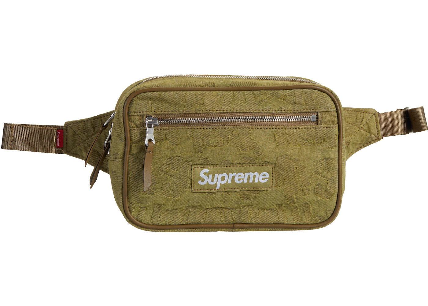 SUPREME FAT TIP JACQUARD DENIM WAIST BAG "OLIVE"