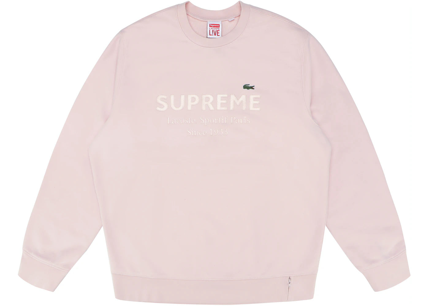 SUPREME LACOSTE CREWNECK PINK