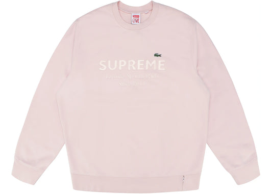 SUPREME LACOSTE CREWNECK PINK