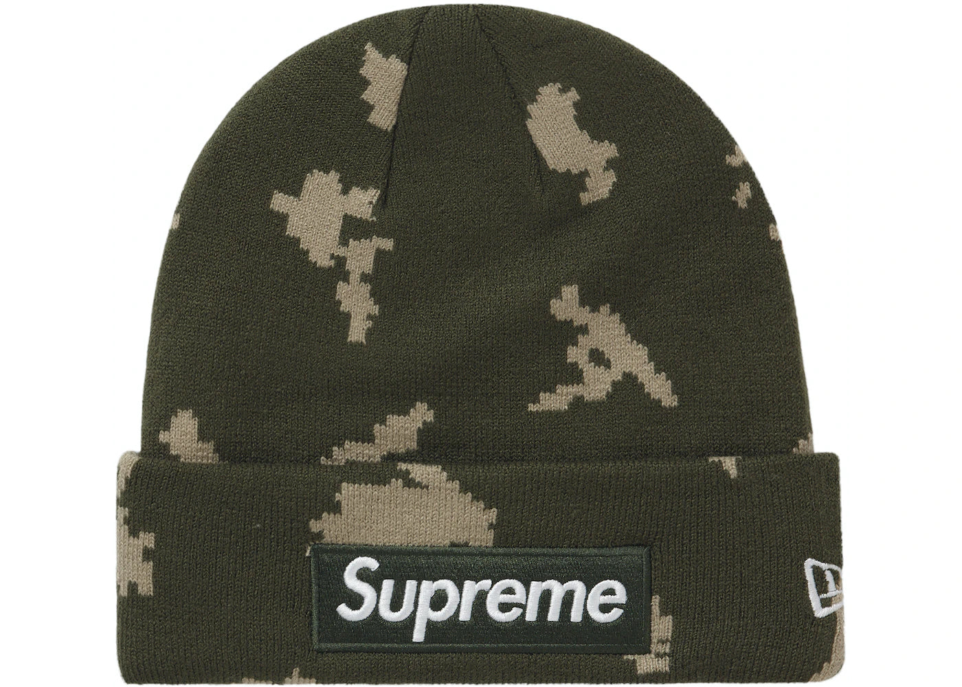 SUP NEW ERA BOX LOGO BEANIE FW21 "OLIVE RUSSIAN CAMO"