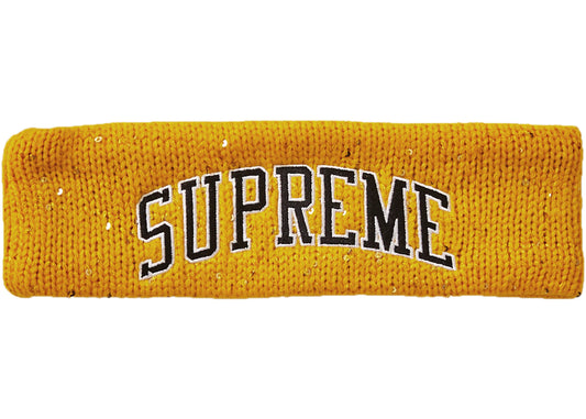 SUPREME NEW ERA SEQUIN ARC LOGO HEADBAND "YELLOW"