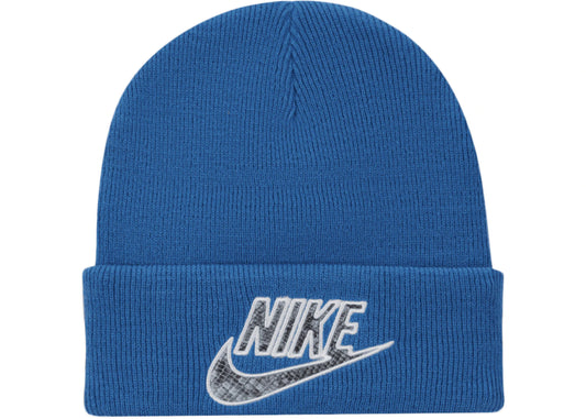 SUPREME NIKE SNAKESKIN BEANIE BLUE