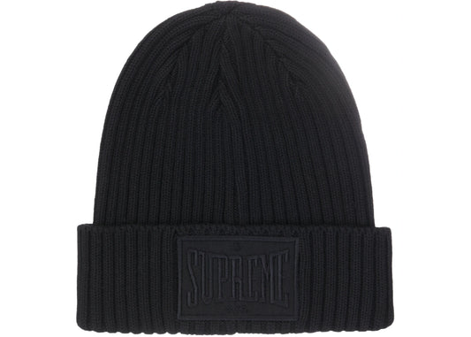 SUPREME OVERDYED PATCH BEANIE "BLACK"