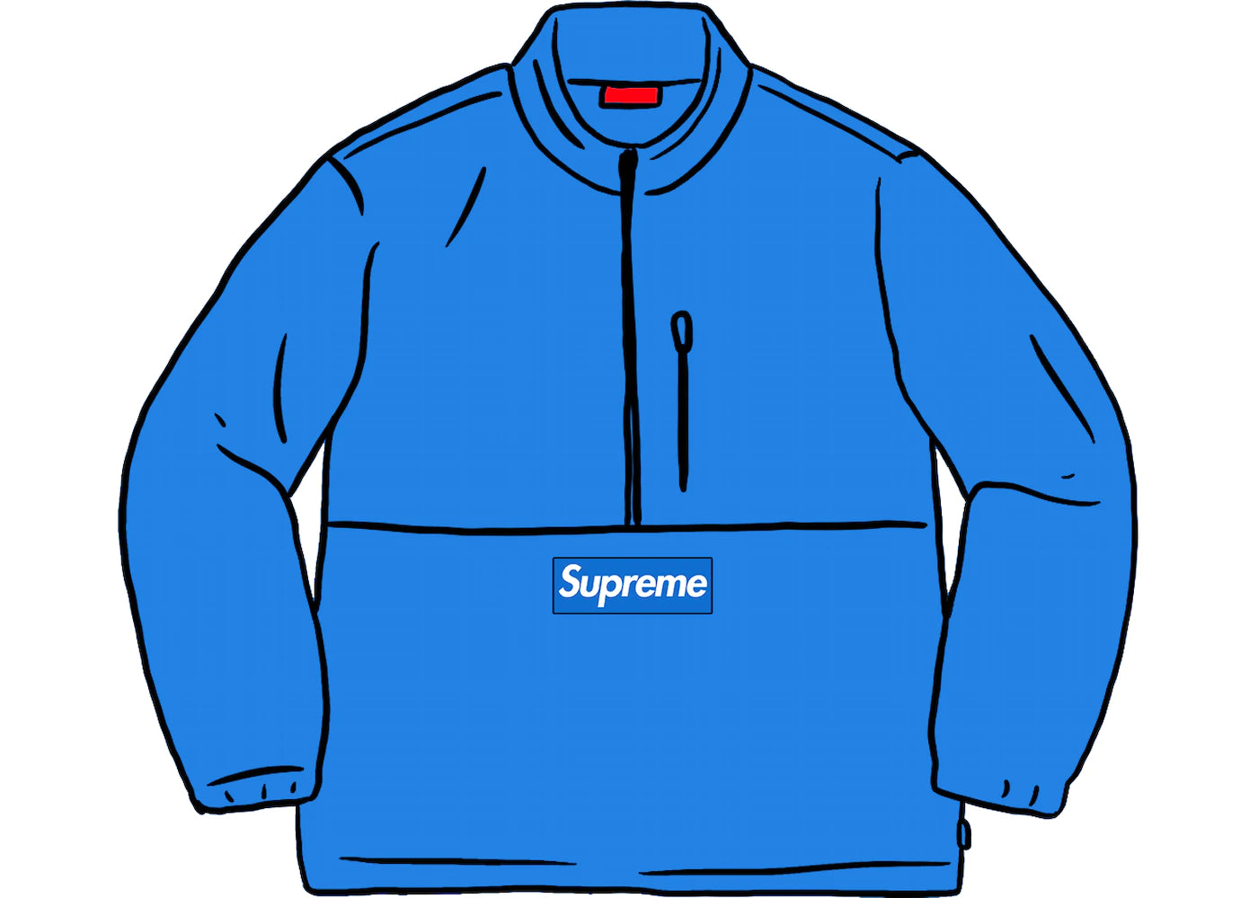 SUPREME POLARTEC HALF ZIP PULLOVER "BRIGHT BLUE"