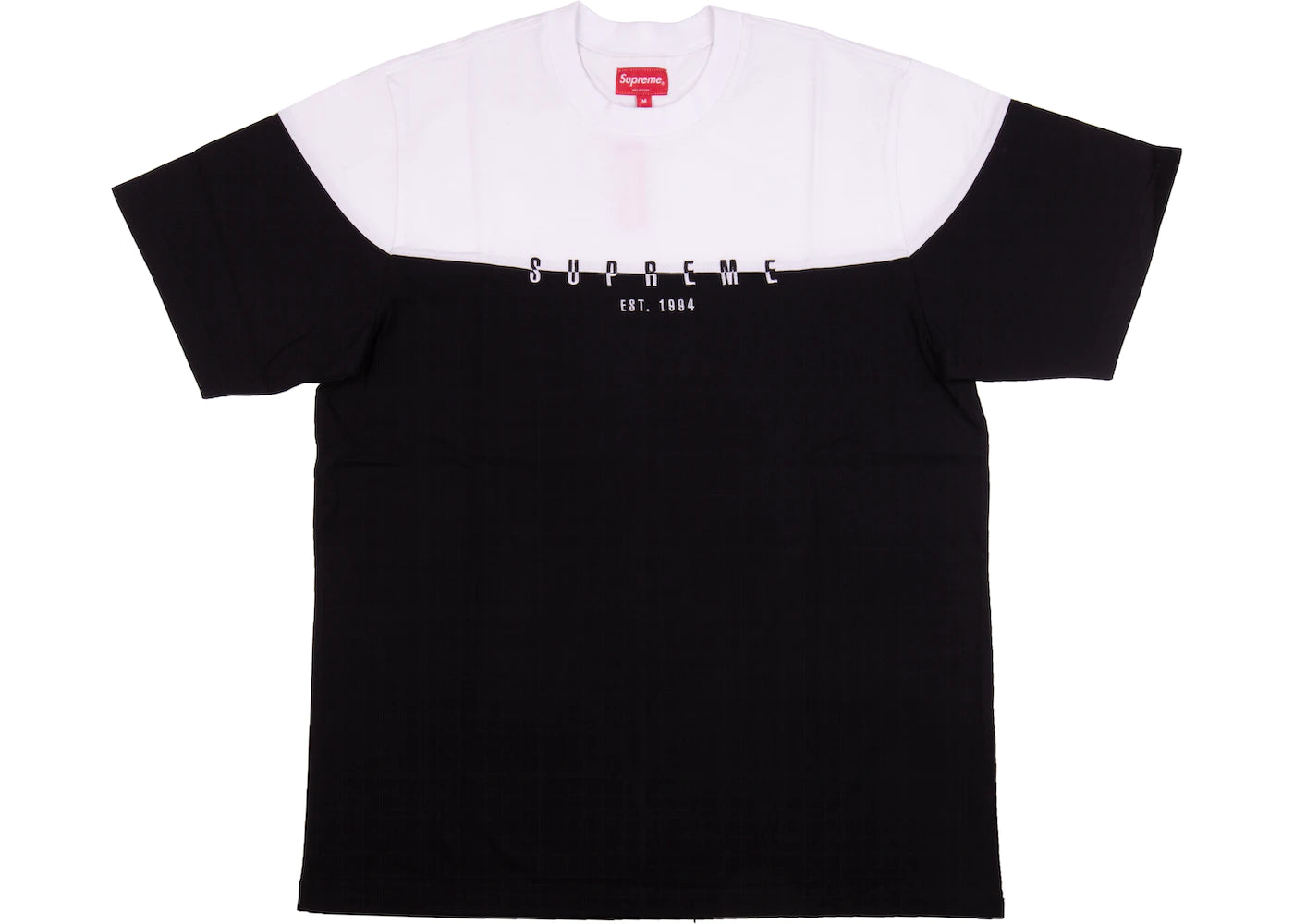 SUPREME SPLIT LOGO S/S TOP BLACK