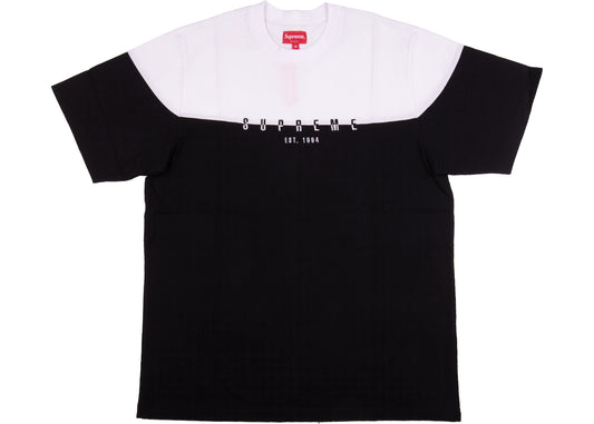 SUPREME SPLIT LOGO S/S TOP BLACK