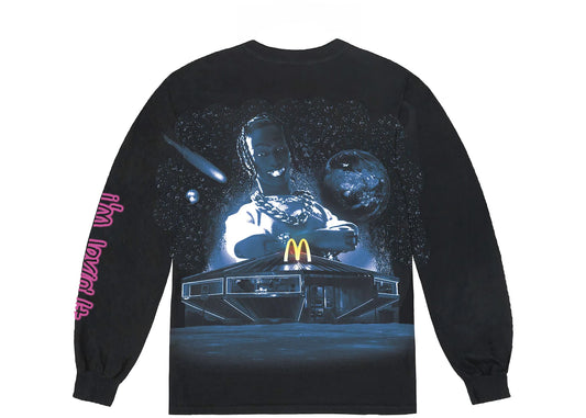 TRAVIS SCOTT CACTUS JACK X MCDONALDS ACTION FIGURE SPACE L/S TEE "BLACK"