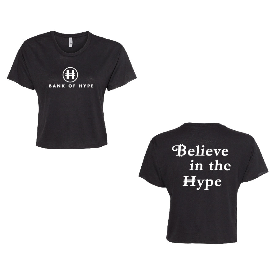 *BOH "BELIEVE" CROP TEE - BLACK