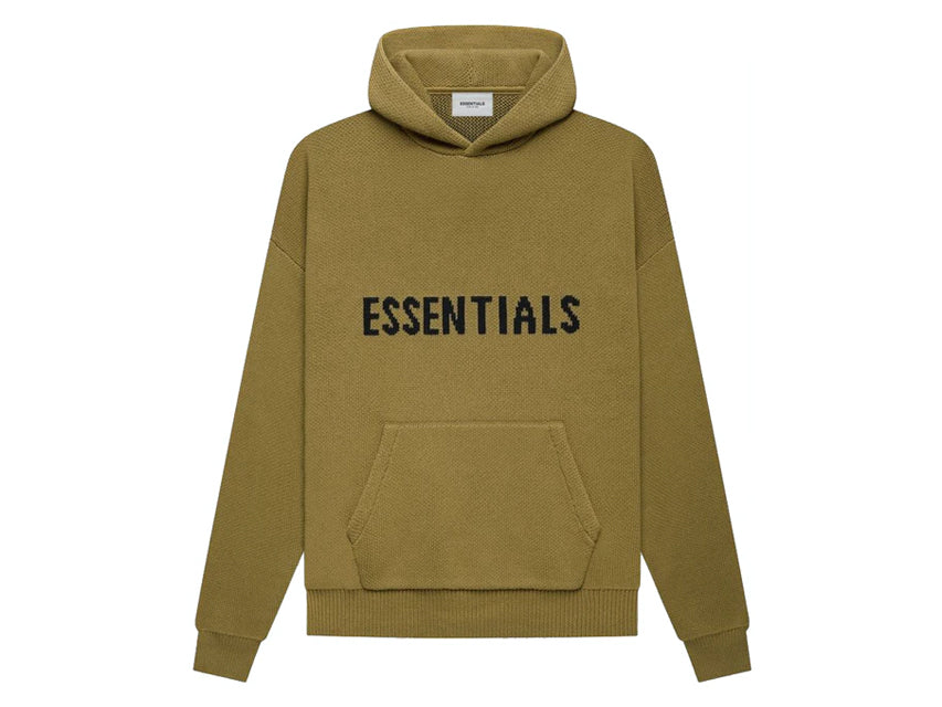 ESSENTIALS KNIT PULLOVER HOODIE FW21 "AMBER"