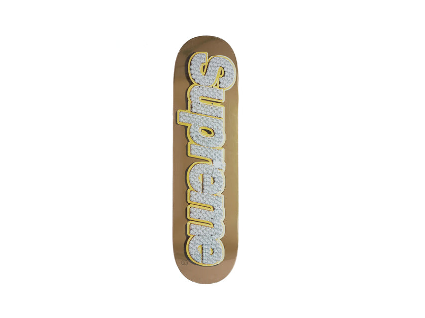 SUPREME BLING BOX LOGO SKATEBOARD "GOLD"