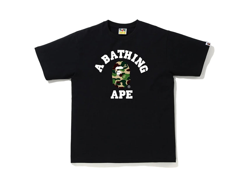 BAPE COLLEGE ABC GREEN CAMO TEE "BLACK"