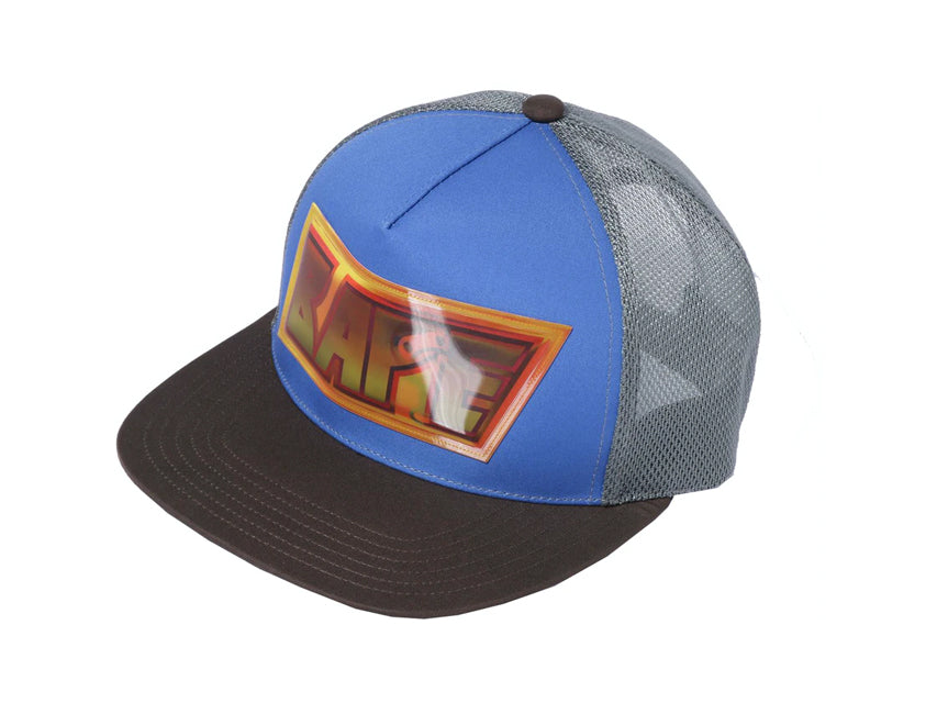 BAPE MILO LENTICULAR RMBLEM TRUCKER HAT "BLUE/GREY"