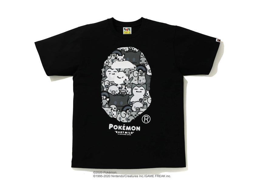 BAPE X POKEMON APE HEAD MONOTONE TEE "BLACK"