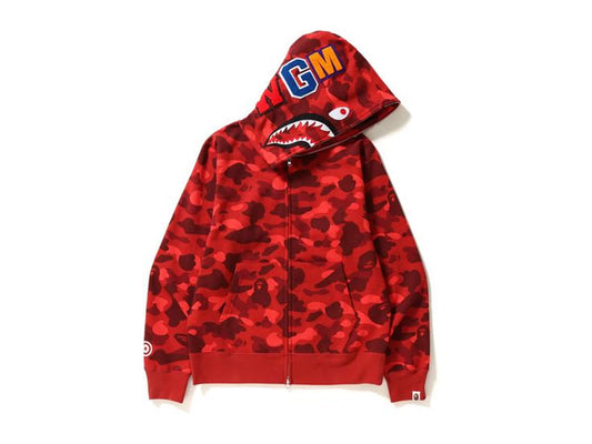 BAPE SHARK MILO PULLOVER HOODIE (KIDS) "RED CAMO"