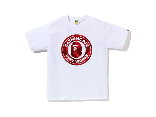 BAPE BUSY WORKS RED CAMO TEE SS23 "WHITE"
