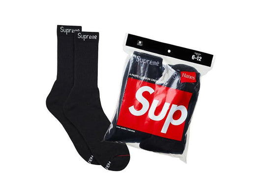 SUPREME CUSHION CREW SOCKS BLACK