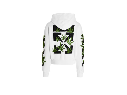 OFF-WHITE WEED ARROWS HOODIE "WHITE"