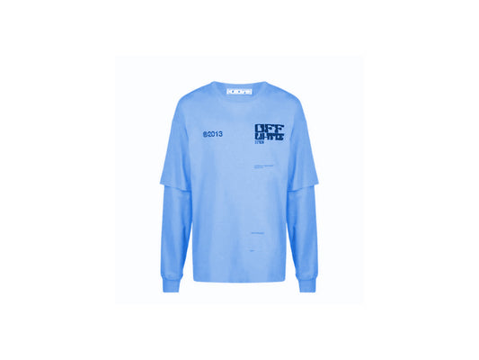OFF WHITE TECH MARKER DOUBLE SLEEVE OS L/S TEE "BLUE"