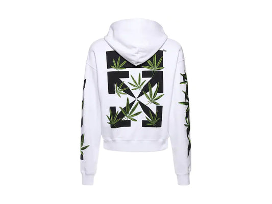 OFF WHITE WEED ARROWS HOODIE "WHITE"