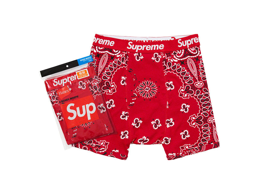 SUPREME HANES BOXER BRIEF BANDANA "RED"