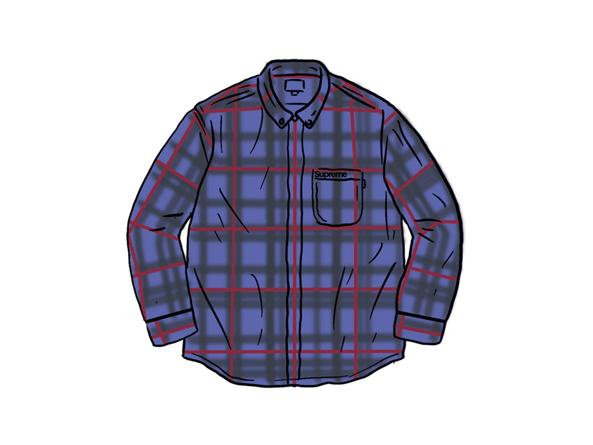 SUPREME SPRAY TARTAN SHIRT "BLUE"